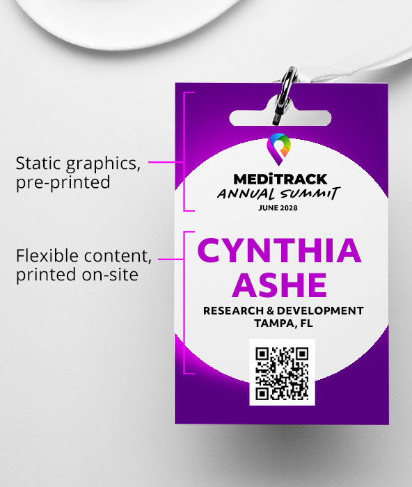 printed event badge