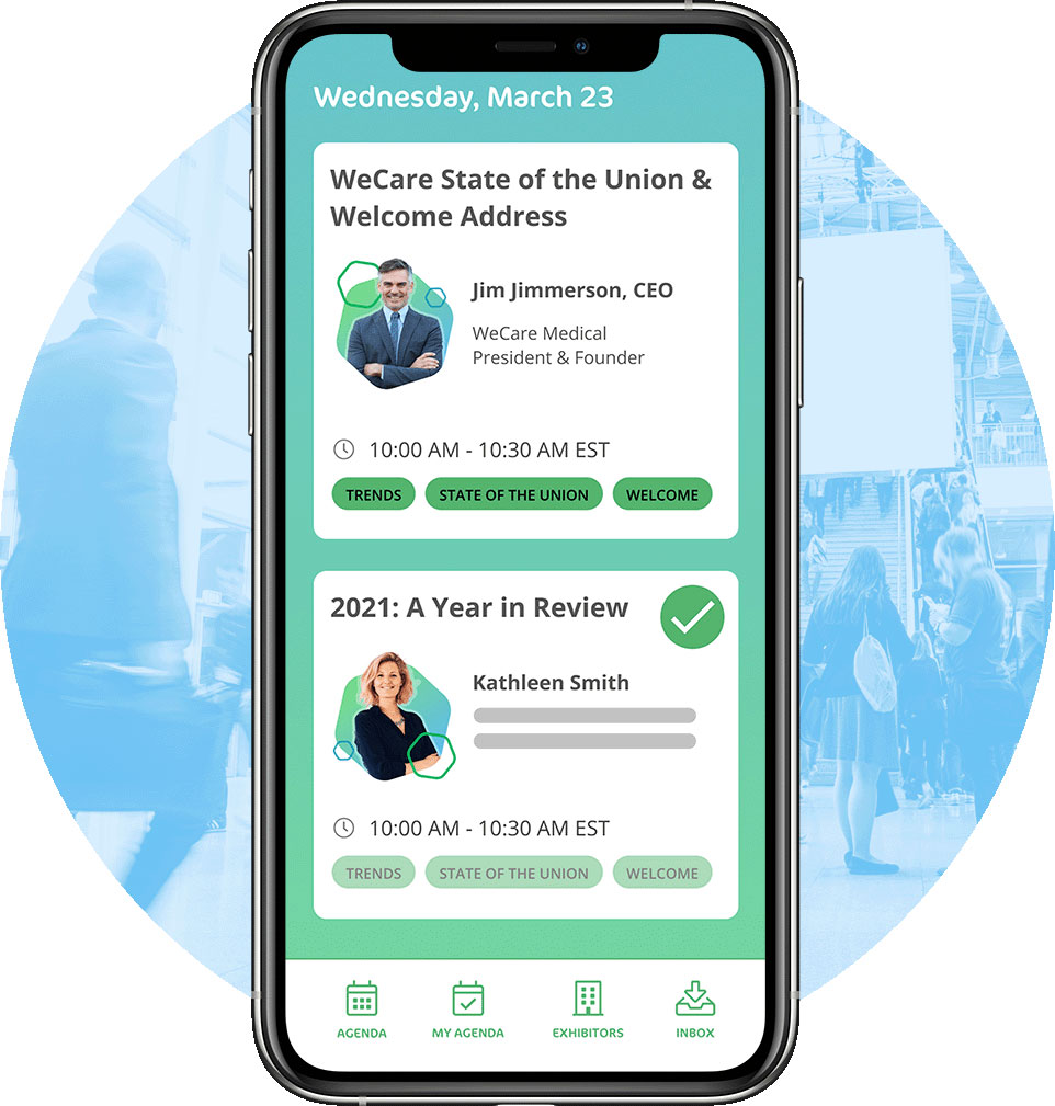 mobile event app agenda page