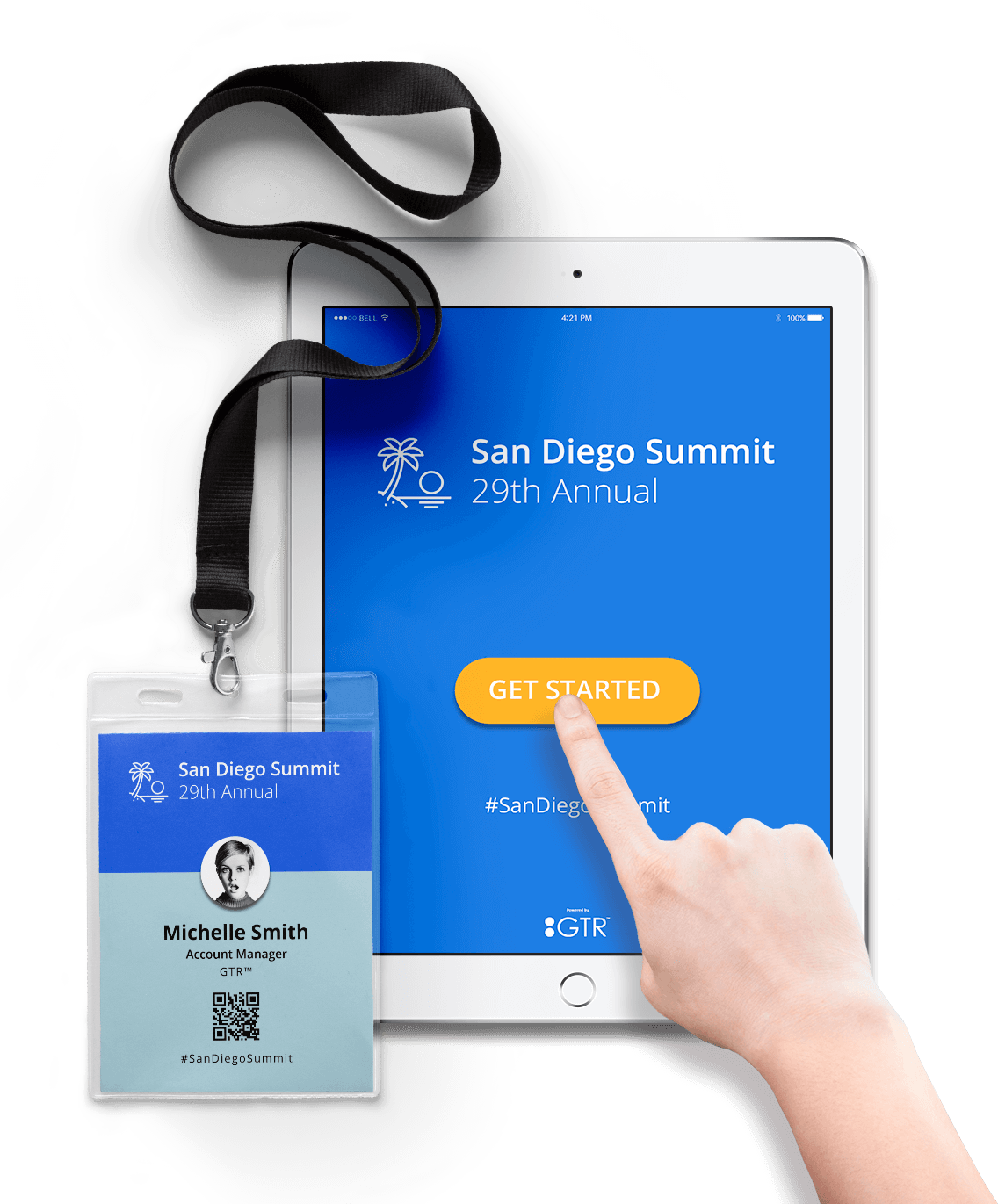 badge on demand ipad kiosk interface