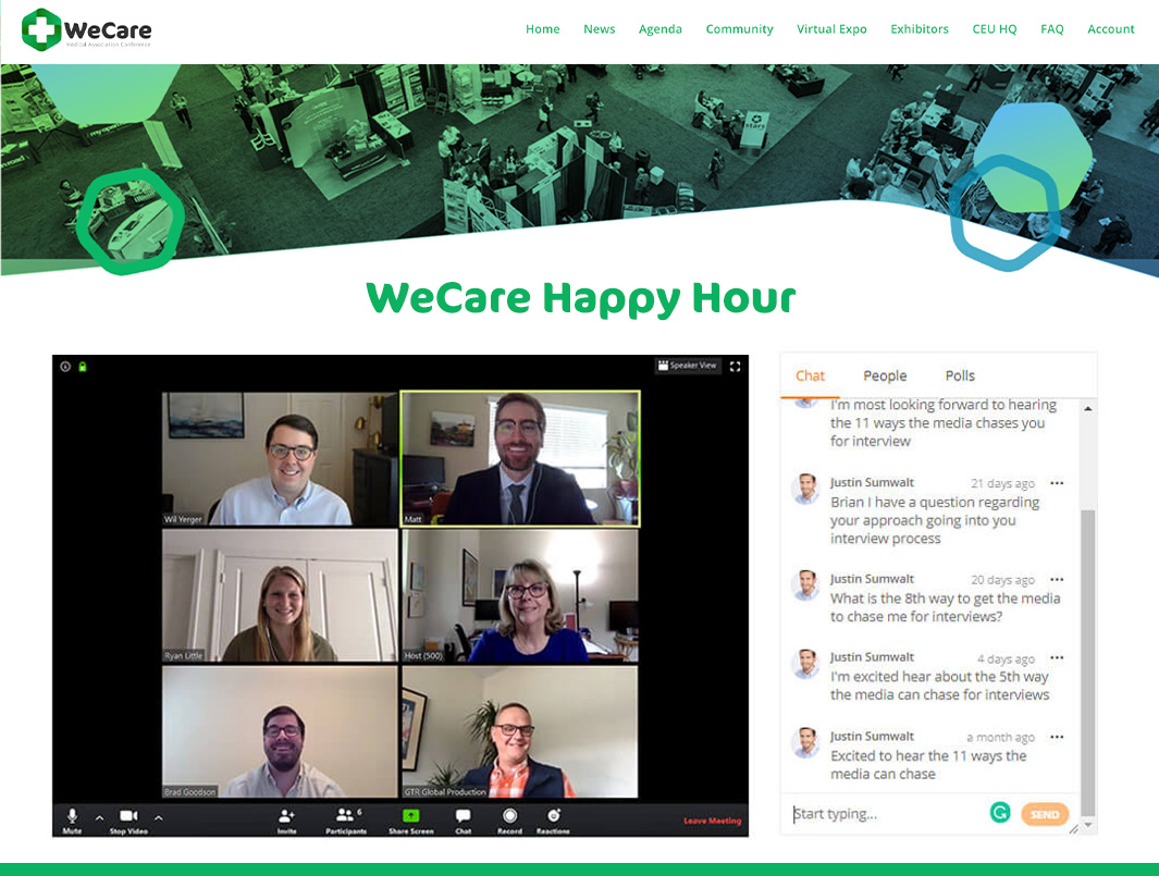 people networking in a virtual event