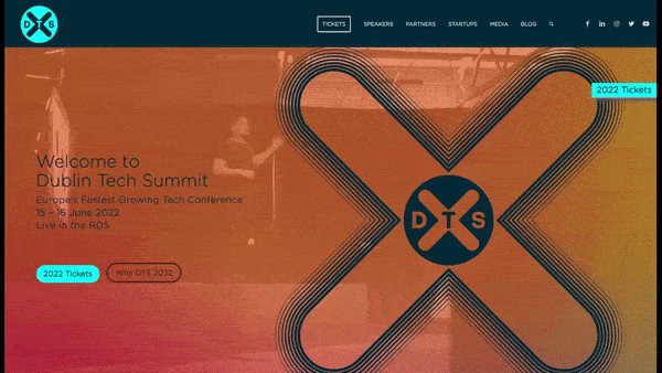 event registration example 4: Dublin Tech Summit 2022