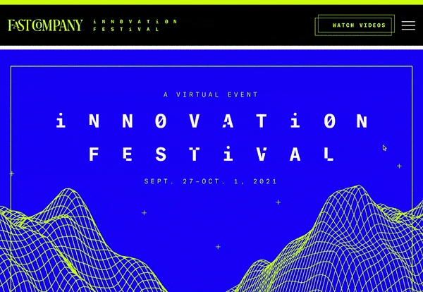 event registration example 3: Fast Company Innovation Festival 2021