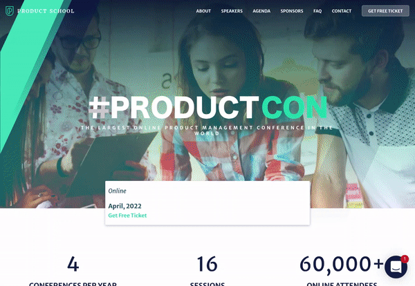 event registration example 6: Product Con 2022